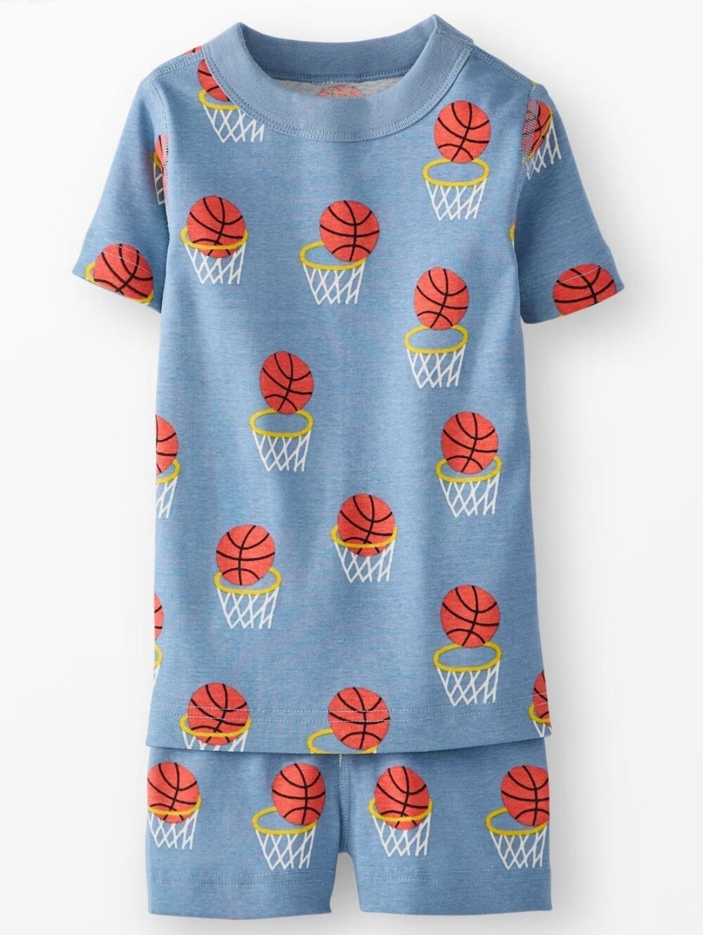 Hanna Andersson Kids Blue Basketball Print Pajama Set Size 12
